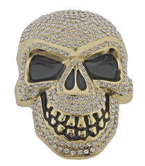 Mens Womens Skulls Skeleton Belt Buckle Gold Pirate Metal Gothic Tattoo Tribal