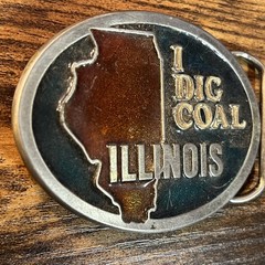 Rate VTG Lewis Buckle Co Illinois I Dig Coal Belt Buckle Made in USA Metal B20