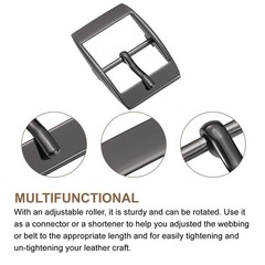 8Pcs 1&Prime; Single Prong Belt Buckle Square Center Bar Buckles Metallic Black