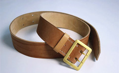WW2 German Belt Tactical Equipment Cowhide Material Men Coroe Pattern GoldBuckle