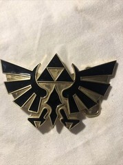 2007 LEGEND OF ZELDA Triforce NINTENDO Gold And Black BELT BUCKLE 4.75”