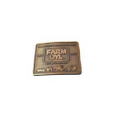 Vintage Farm Oyl Belt Buckle Farmer Collector Patina Ranch Tractor BRASS