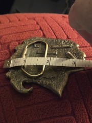 Vintage Southwestern Solid Brass Native American Headdress BELT BUCKLE 3&Prime; x 2.5&Prime;