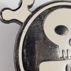 Super Mario Brothers Evil Toad Mushroom Buckle Black White Skull Nintendo 2005