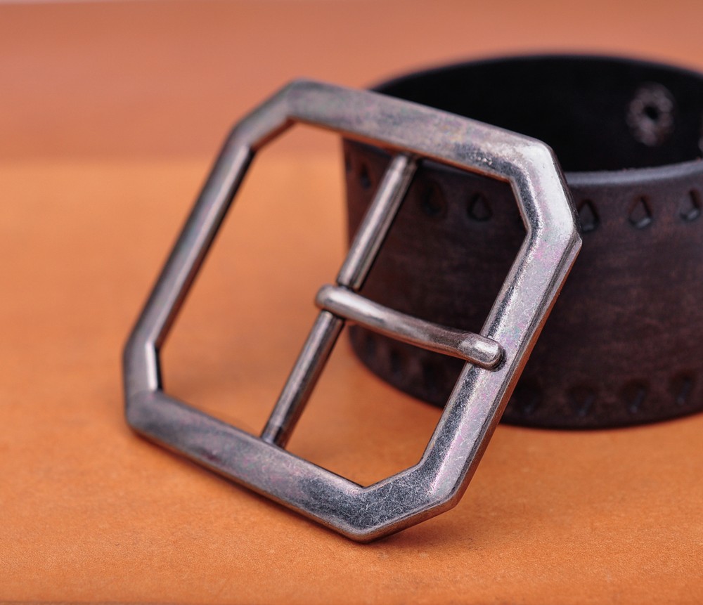 Mens Rectangle Heavy Duty Strong Retro Center Bar Pin Belt Buckle Fit 45mm Strap