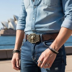 Men Antique Gold Metal Belt Buckle Cowboys Western Fashion Bull Rodeo 3D Style