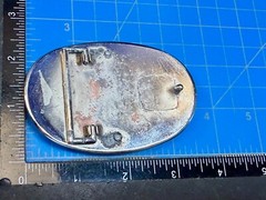 Lightning Bolt Strike Electric Shock Flash on Centered Cabochon Oval Belt Buckle
