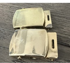 2 Brass Belt Buckles Vintage US Military Solid Brass Web Belt Buckle Made In USA