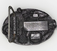 Vtg Buckle Nashville Music City USA Siskiyou Enameled Banjo & Fiddle Pewter 1984