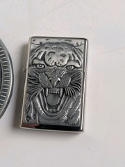 Zorro Brass Tiger Lighter Belt Buckle Western Revolvers Handcuffs New