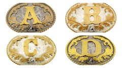 N E W A B C D G J K L M R S T Initial Letter Belt Buckle Men Women Western Rodeo
