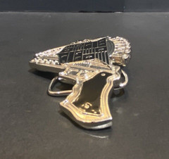 187 Inc Belt Buckle Guns Crest Emblem Black Enamel Silver Tone w/ Bottle Opener