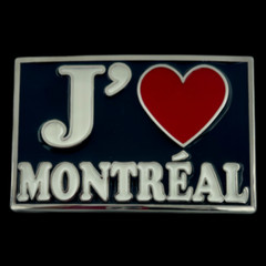 Red Heart J&rsquo;aime Love Montreal French Quebec Canada Belt Buckle Buckles