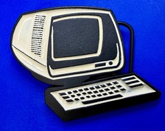 Computer Terminal CRT Monitor Retro 80&rsquo;s Looking Cutout Mobtown Belt Buckle