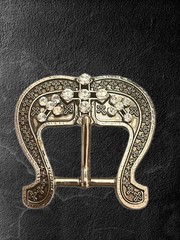 Western 3 Pcs 1” Wide Leather Belt Buckle Set With Cross & Crystals