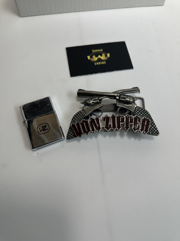 Von Zipper Belt Buckle lighter holder Rare for display only zippo vintage
