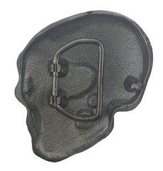 Skull Belt Buckle Gunmetal Finished Antiqued Gothic Tattoo Halloween Party Gift