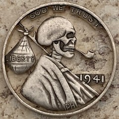 Unique Abraham Lincoln Skull Hobo Nickel Cut Out Coin Design Belt Buckle