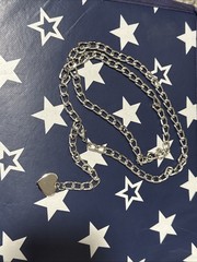 Fiusem Figaro Chains， Silver heart Tone Mens Chain , Stainless Steel Chain