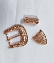 Western 3 piece buckle set brass buckle set 3 pcs Sagittarius buckle 1.5&Prime;, 38mm