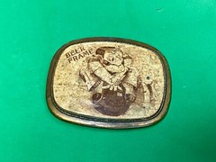 Beer Frame Bowling Novelty Cartoon Drawing Vintage Belt Buckle