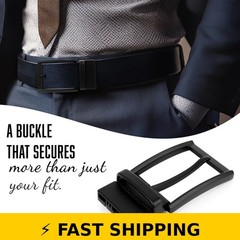 SaiTech IT Men&rsquo;s Reversible Belt Buckle – 1 3/8&Prime; (35mm) Black