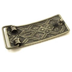 German silver buckle Krayka, Ukrainian ornamental buckle, woven belt embroidery