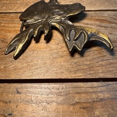 Vintage 1970’s Brass Moose Elk Head Wildlife Belt Buckle 4” #4047