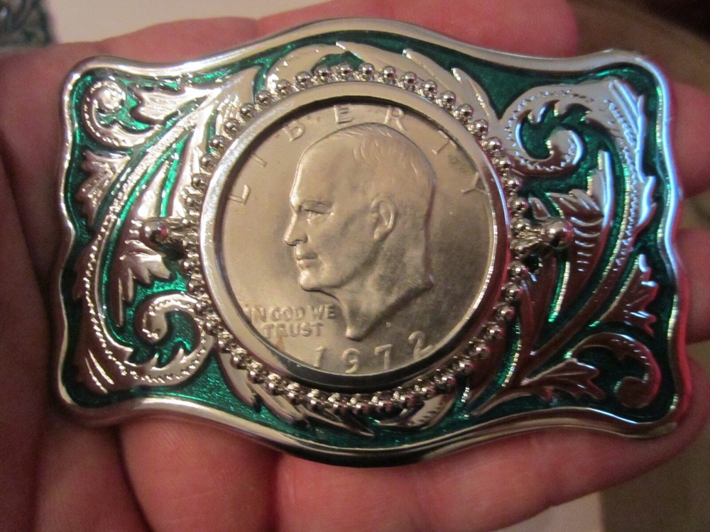 1972 LIBERTY SILVER DOLLAR COIN BELT BUCKLE – GW-12