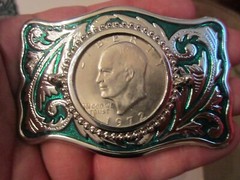 1972 LIBERTY SILVER DOLLAR COIN BELT BUCKLE – GW-12