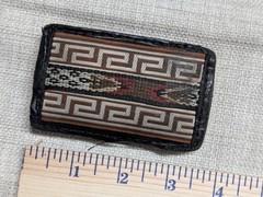 vintage NATIVE AMERICAN belt buckle SOUTHWESTERN indian print STITCHED leather