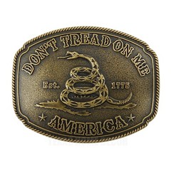 America Don&rsquo;t Tread On Me Gadsden Flag Snake Belt Buckle Antique Bronze Tone