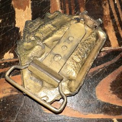 Brass Color 16-Sail Metal Ship Belt Buckle 4&Prime; x 3&Prime;