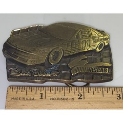 Anheuser-Busch Belt Buckle Mens Bronze Bill Elliott NASCAR Limited Ed Vintage