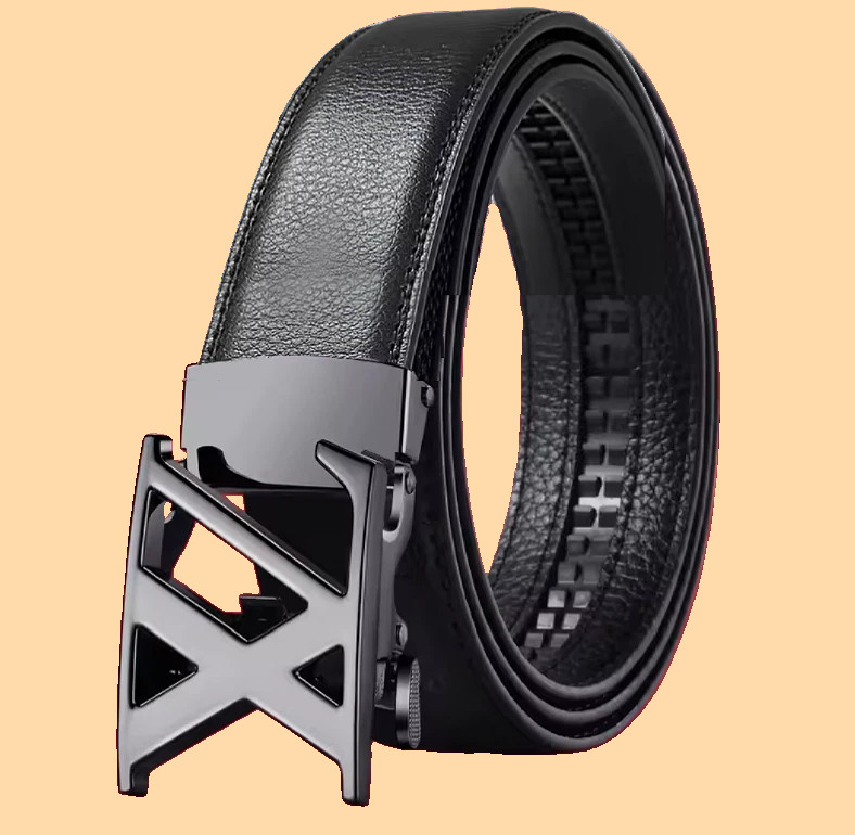 Men&rsquo;s Women&rsquo;s-XL-Metal Buckle w Blk Belt-Smoky Blk-Shiny Gleaming Mirror Finish