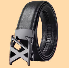 Men&rsquo;s Women&rsquo;s-XL-Metal Buckle w Blk Belt-Smoky Blk-Shiny Gleaming Mirror Finish