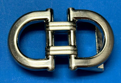 Silver Tone Metallic Double D-ring Belt Buckle ONLY for Men&rsquo;s Belt