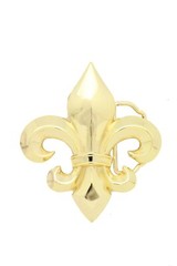 New Men Women Gold Metal Belt Buckle French Fleur De Lis Lily Flower Collection