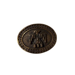 Thunderbird Belt Buckle Oval Antique Brass Tone Western Native American Style