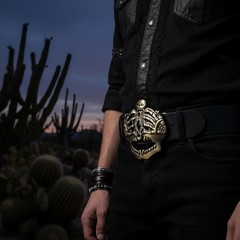 Men Women Antique Gold Metal Belt Buckle Skull Skeleton Bones Cover Face Eyes