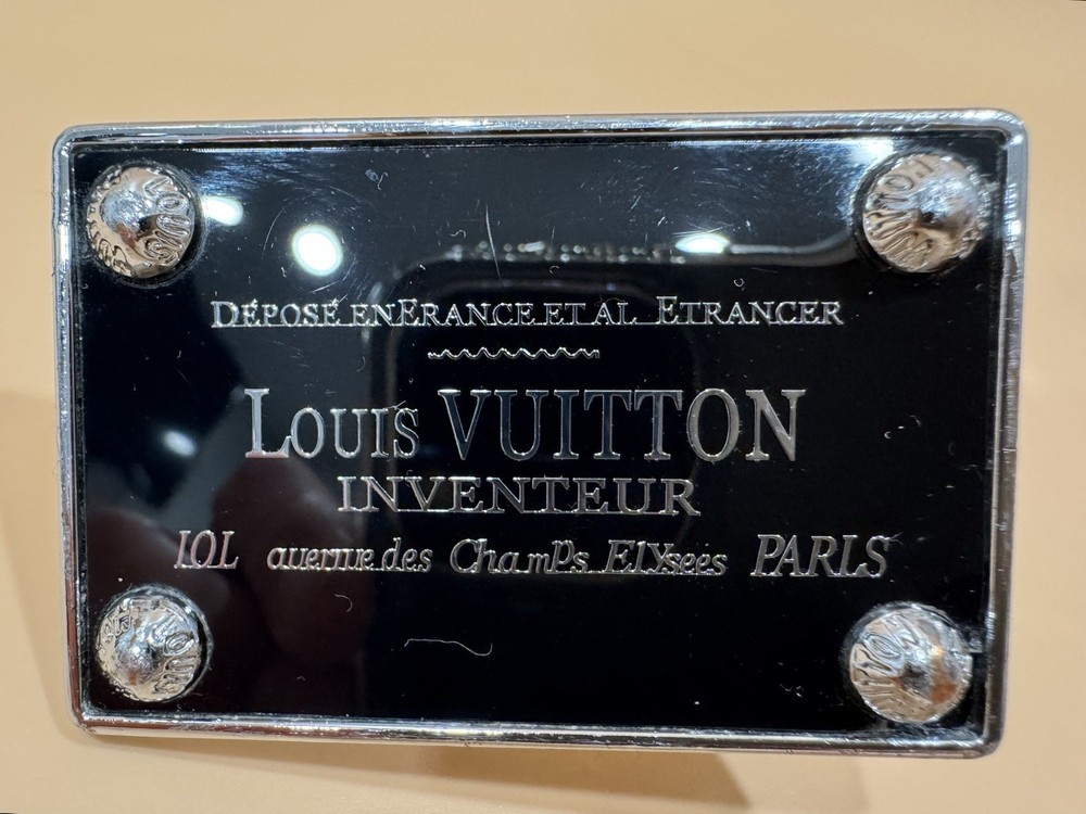 Louis Vuitton Inventeur Belt Buckle Black Silver Tone Pre-Owned Rare