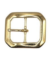 Solid Brass Gun Belt Buckle Clipped Corners Western Utility