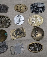 vintage LOT OF 20 belt buckles WESTERN brass metal cowboy 1970s 1980&rsquo;s 1990&rsquo;s