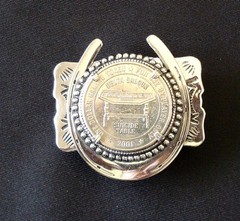 Suicide Table 2001 One Dollar Gaming Token Horseshoe Belt Buckle