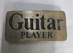 VTG Guitar Player Solid Brass Belt Buckle Retro Rock Band 4108 Taiwan Rectangle
