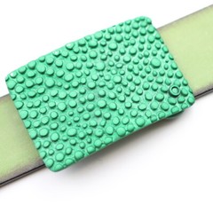 Studded belt buckle emerald green gift idea buckle removable clasp