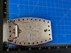 Jeweled Peace Sign Studded Rhinestone Silver Tone Belt Buckle W/ Hole Border