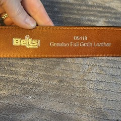 Crumrine Buffalo Belt & Buckle Western Silver Tone 38058 Cowboy LEATHER Belt 42