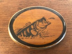 Von West Bass Fishing Oval Metal Belt Buckle 2.25&Prime; X 3&Prime;