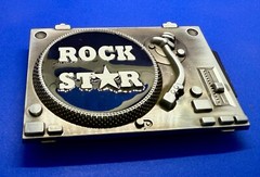 DJ ROCK STAR Turntable Music Record Player Musicians Music Lovers Belt Buckle